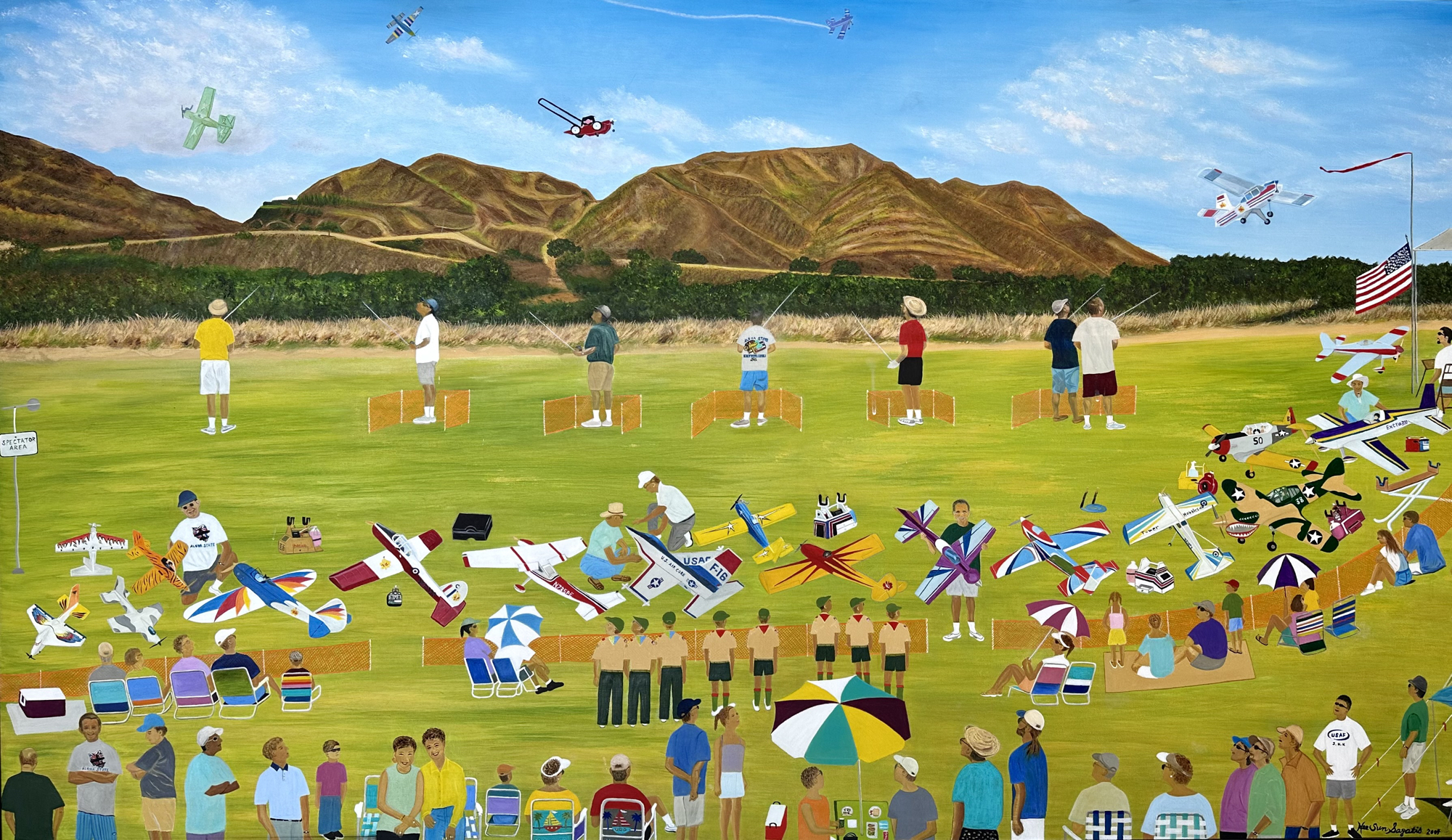 Painting of annual fly-in usually held in July
