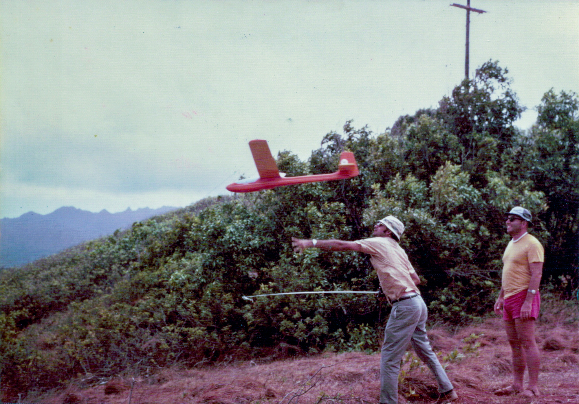 1974 - Larry Derego & Dave Hardeman launching Spirit '76